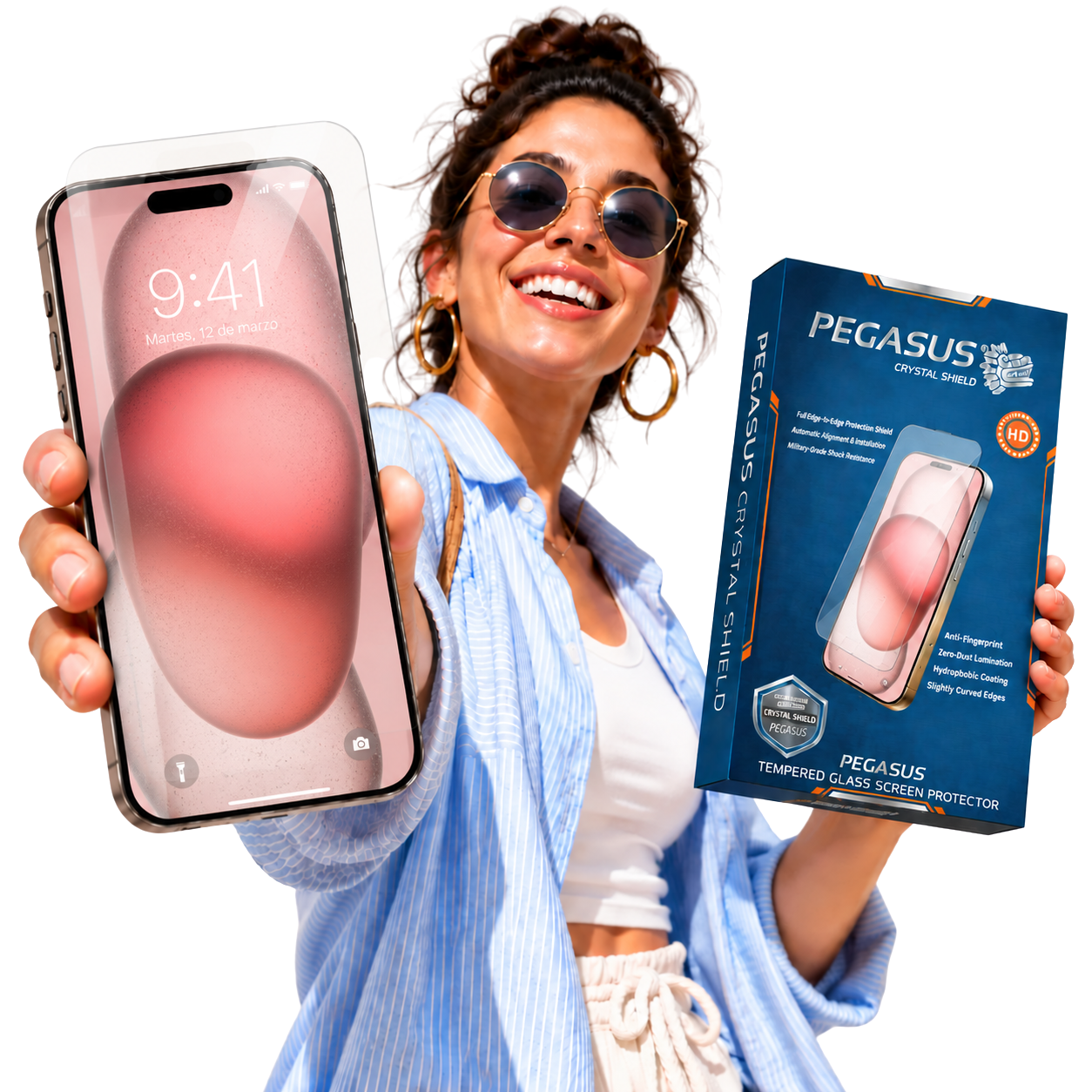 Mica Crystal Shield Magic Box para iPhone 15 — CLEAR — instalación fácil sin polvo - Imagen 4